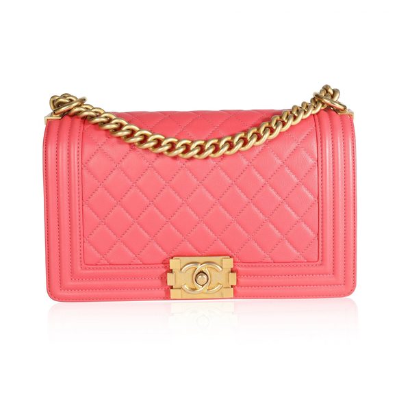 Chanel Pink Caviar Quilted Medium Boy Bag - Picture 1 of 9